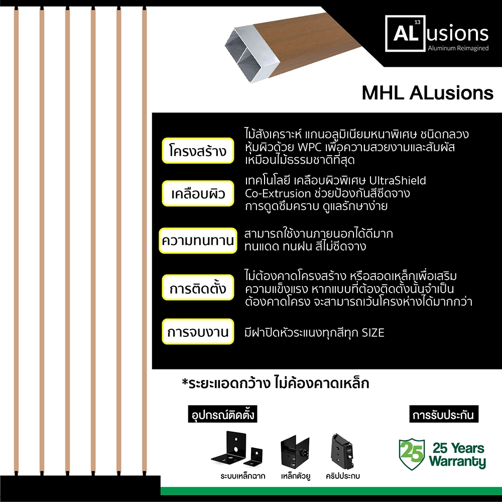ข้อดี โครงสร้าง และการใช้งาน ไม้ระแนงแกนอลูมิเนียม ALusions