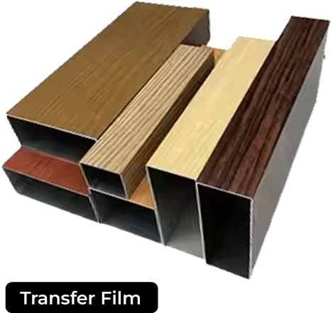ระแนงอลูมิเนียมกลุ่มทำสีลายไม้ด้วยการสกรีน (Transfer Film)